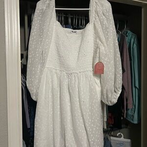 Arula White Textured Dress